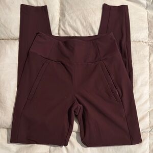 Athleta Women's Burgundy High-Waisted Every Day Wear Leggings